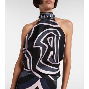 PUCCI abstract-print halterneck top